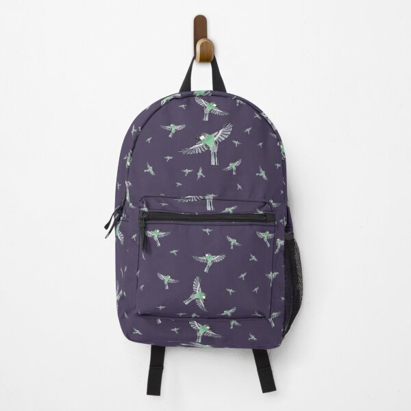 Item preview, Bird green fly pattern a watercolor illustration violet designed and sold by Yana Mustafina | Boho Soulful Designs.