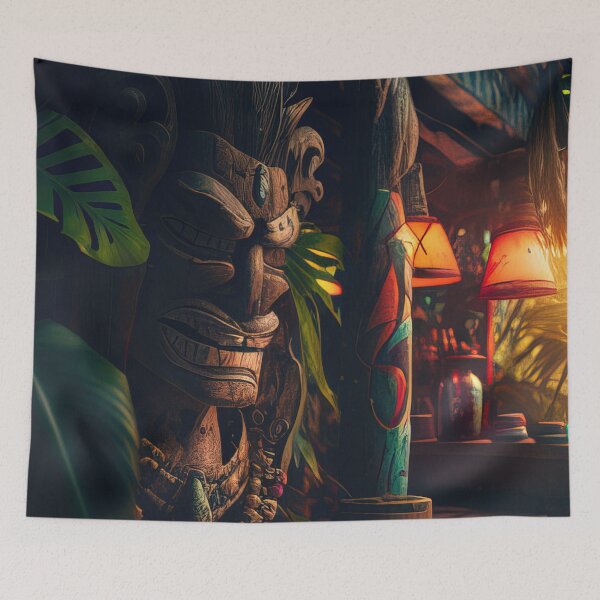 Item preview, Tiki bar illustration designed and sold by RK - Shop.
