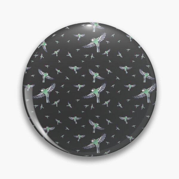 Item preview, Bird green fly pattern a watercolor illustration grey designed and sold by Yana Mustafina | Boho Soulful Designs.