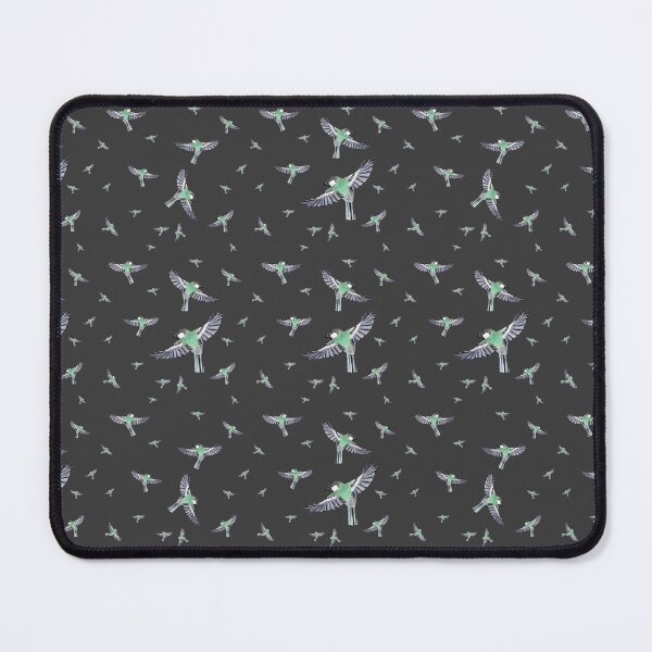 Artikelvorschau, Bird green fly pattern a watercolor illustration grey entworfen und verkauft von Yana Mustafina | Boho Soulful Designs.