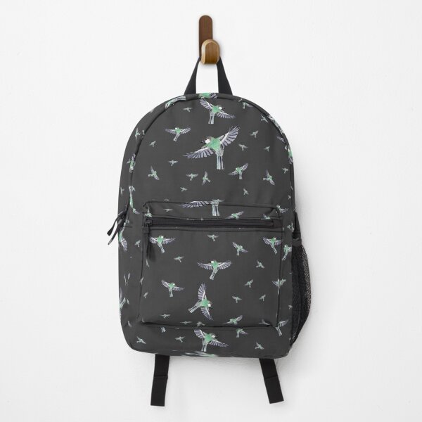 Item preview, Bird green fly pattern a watercolor illustration grey designed and sold by Yana Mustafina | Boho Soulful Designs.