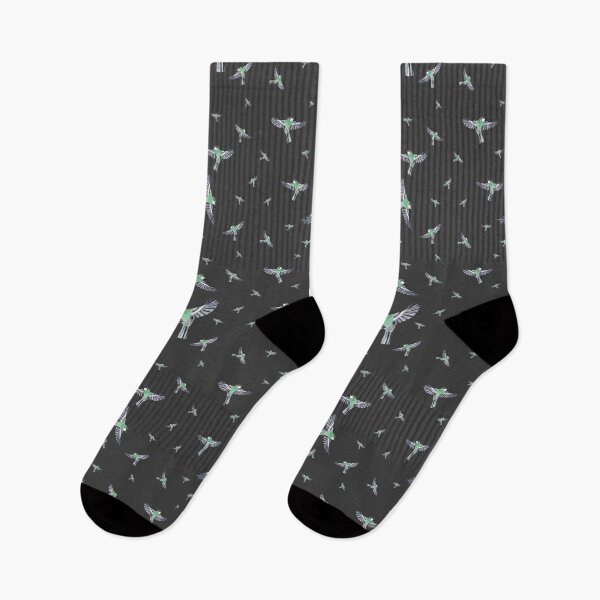 Artikelvorschau, Bird green fly pattern a watercolor illustration grey entworfen und verkauft von Yana Mustafina | Boho Soulful Designs.
