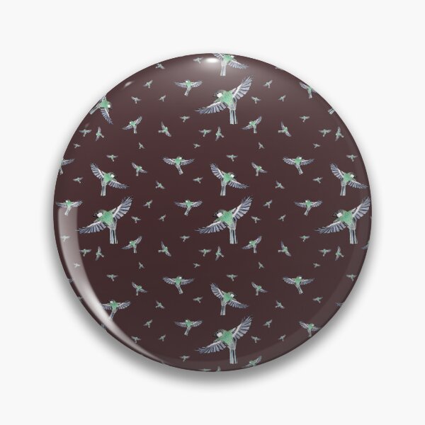 Artikelvorschau, Bird green fly pattern watercolor illustration plum color entworfen und verkauft von Yana Mustafina | Boho Soulful Designs.