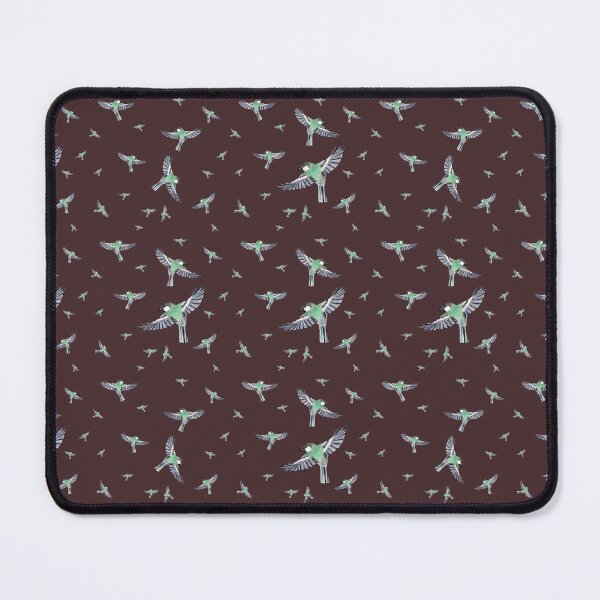 Item preview, Bird green fly pattern watercolor illustration plum color designed and sold by Yana Mustafina | Boho Soulful Designs.