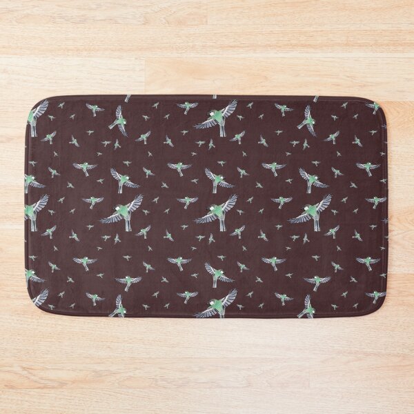 Item preview, Bird green fly pattern watercolor illustration plum color designed and sold by Yana Mustafina | Boho Soulful Designs.