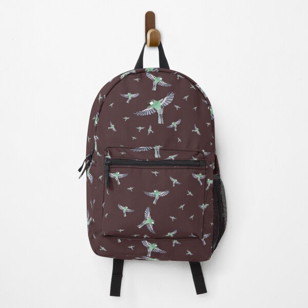 Item preview, Bird green fly pattern watercolor illustration plum color designed and sold by Yana Mustafina | Boho Soulful Designs.