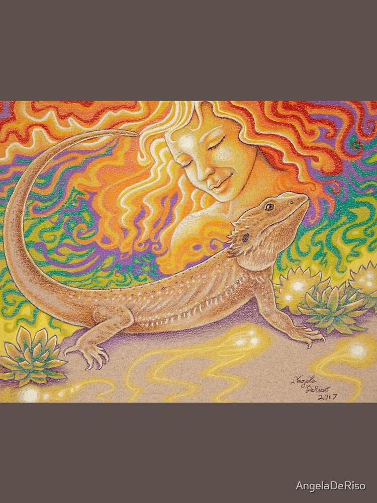The Sun And The Dragon, Bearded Dragon Art by AngelaDeRiso