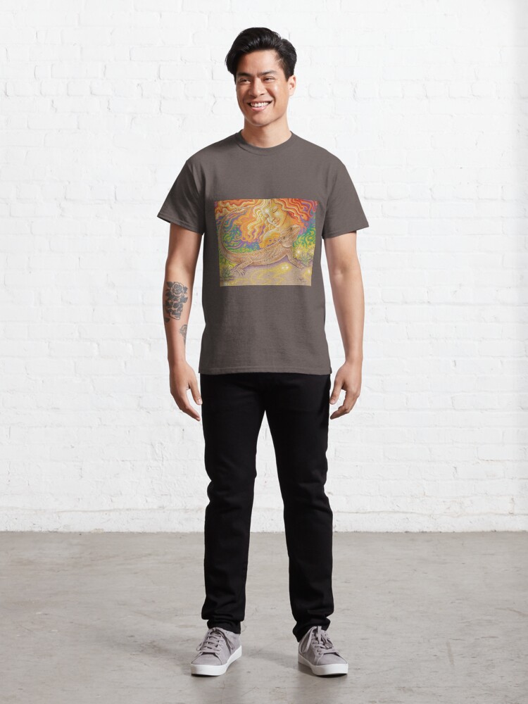 Alternate view of The Sun And The Dragon, Bearded Dragon Art Classic T-Shirt