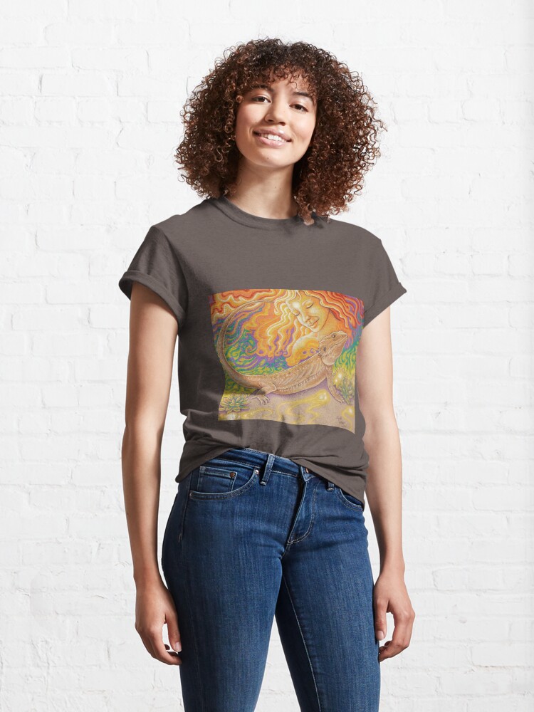 Alternate view of The Sun And The Dragon, Bearded Dragon Art Classic T-Shirt