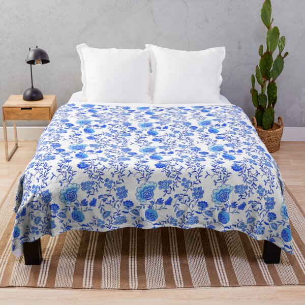 Item preview, Chinoiserie Floral Blue and White designed and sold by MitaDreamDesign.