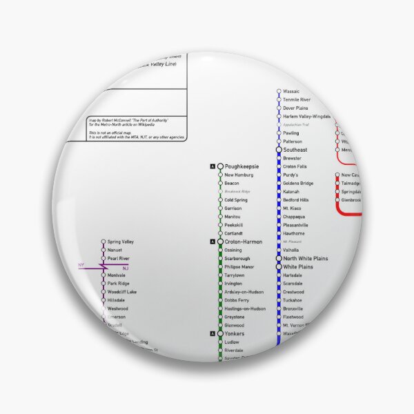Item preview, non geo stop map for mnr you are a train enjoyer too I see designed and sold by silkpark.