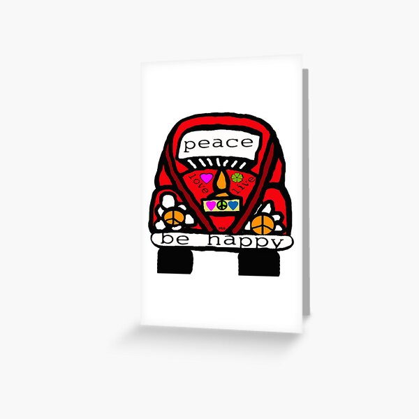 Item preview, hippie red  peace car designed and sold by Maureen Zaharie.