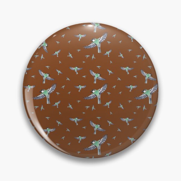 Item preview, Bird green fly pattern watercolor illustration brown designed and sold by Yana Mustafina | Boho Soulful Designs.