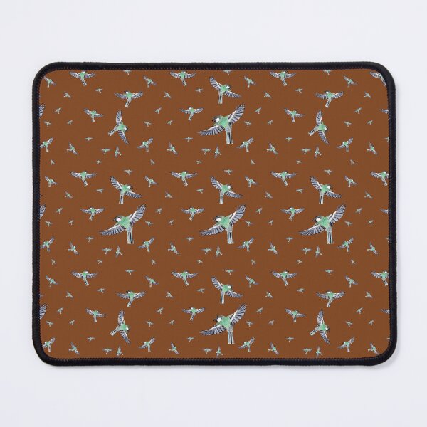 Item preview, Bird green fly pattern watercolor illustration brown designed and sold by Yana Mustafina | Boho Soulful Designs.