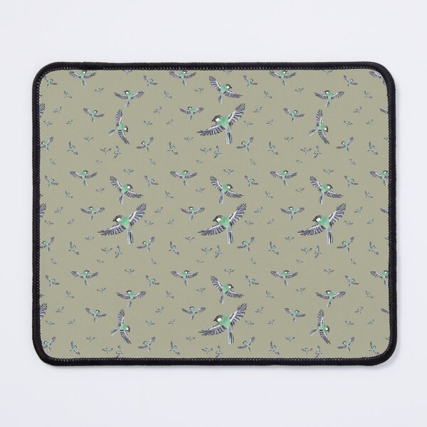 Item preview, Bird green fly pattern watercolor illustration mint designed and sold by Yana Mustafina | Boho Soulful Designs.