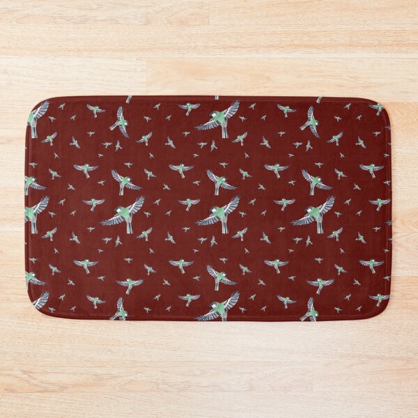 Item preview, Bird green fly pattern watercolor illustration red designed and sold by Yana Mustafina | Boho Soulful Designs.
