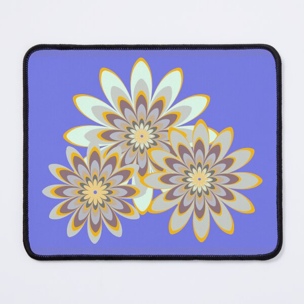 Item preview, Blue flower pattern white grey designed and sold by Bakkia.