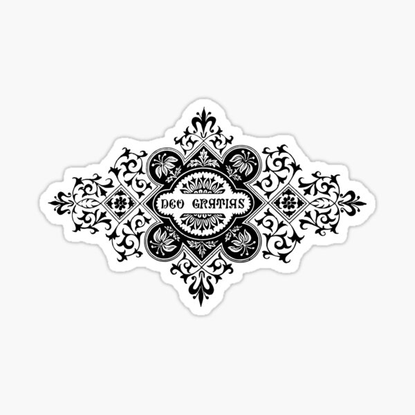 "DEO GRATIAS Ornamental Design" Sticker for Sale by DeoGratias Redbubble