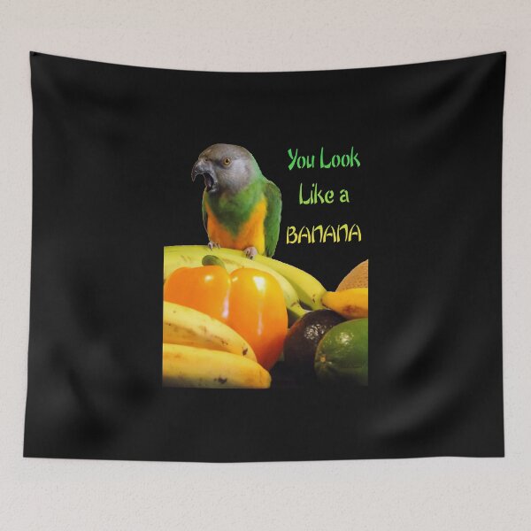 Item preview, Senegal Parrot Funny Banana Meme designed and sold by RiffXS.