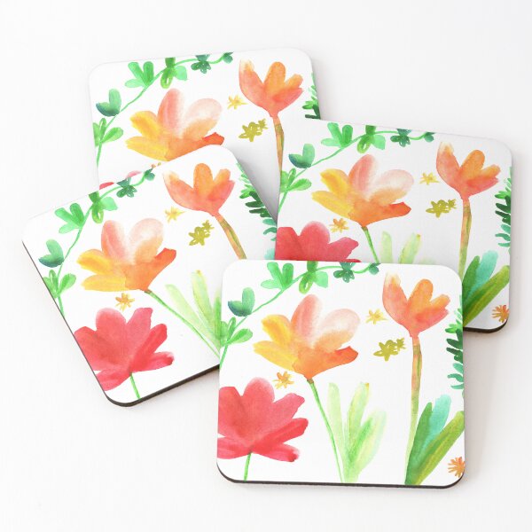 Item preview, Modern watercolor flowers sketching art designed and sold by lausn.