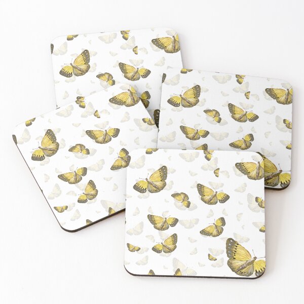 Item preview, Butterfly yellow cute a hand pattern watercolor designed and sold by Yana Mustafina | Boho Soulful Designs.