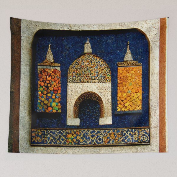 Item preview, mosaic of Al-Hamra Palace /castle and ancient Arab Islamic architecture spain designed and sold by MaissaArt.