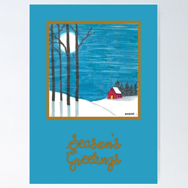 Item preview, Cabin in the Snow  designed and sold by ReneeDixonArt.