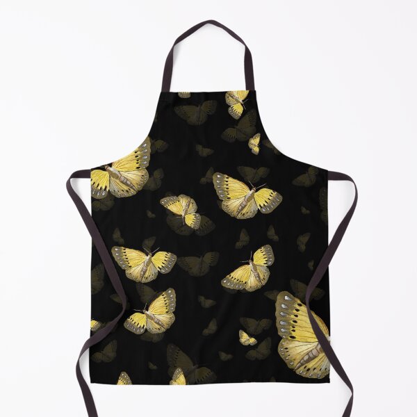Item preview, Butterfly yellow cute a hand pattern watercolor black designed and sold by Yana Mustafina | Boho Soulful Designs.