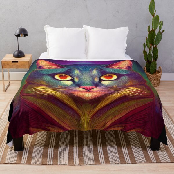 Item preview, Gato triste en grunge, gato pintado, arte de abstracción único designed and sold by ValleyDream.