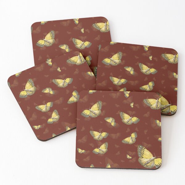 Artikelvorschau, Butterfly yellow cute a hand pattern watercolor red entworfen und verkauft von Yana Mustafina | Boho Soulful Designs.