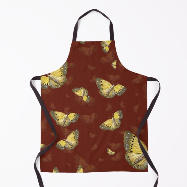 Item preview, Butterfly yellow cute a hand pattern watercolor red designed and sold by Yana Mustafina | Boho Soulful Designs.