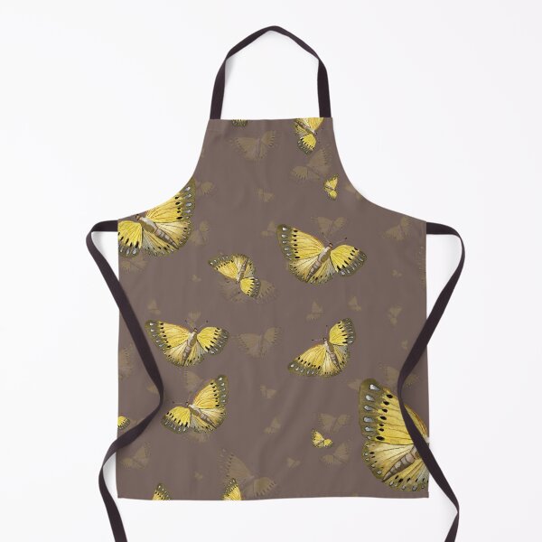 Item preview, Butterfly yellow cute a hand pattern watercolor grey designed and sold by Yana Mustafina | Boho Soulful Designs.