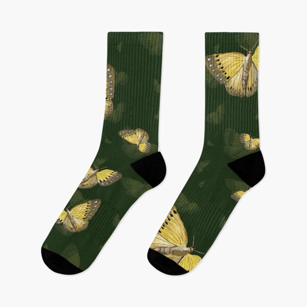 Artikelvorschau, Butterfly yellow cute a hand pattern watercolor green entworfen und verkauft von Yana Mustafina | Boho Soulful Designs.