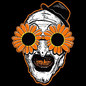 "Sunflower Sunglasses Horror Clown Movie Art Terrifier 2" Sticker for