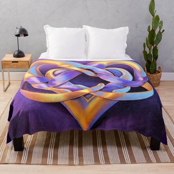 Item preview, Double Golden Heart Interlocked with Purple Ribbon designed and sold by factory88.