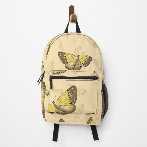 Item preview, Butterfly yellow cute a hand pattern watercolor beige designed and sold by Yana Mustafina | Boho Soulful Designs.