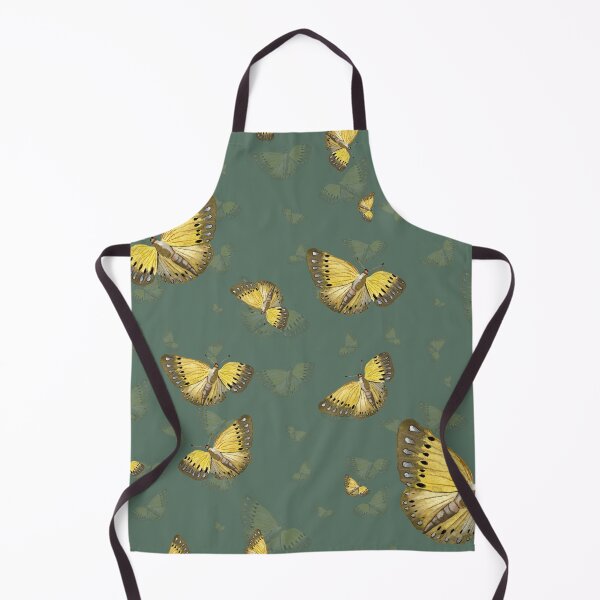 Item preview, Butterfly yellow cute a hand pattern watercolor turquoise designed and sold by Yana Mustafina | Boho Soulful Designs.