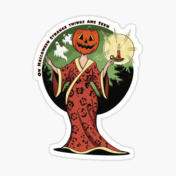 On Halloween, Strange Things are Seen retro style Sticker