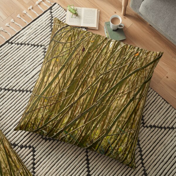 Texture of many twigs Floor Pillow