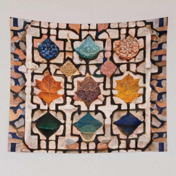 Item preview, mosaic of Al-Hamra Palace /castle and ancient Arab Islamic architecture spain designed and sold by MaissaArt.