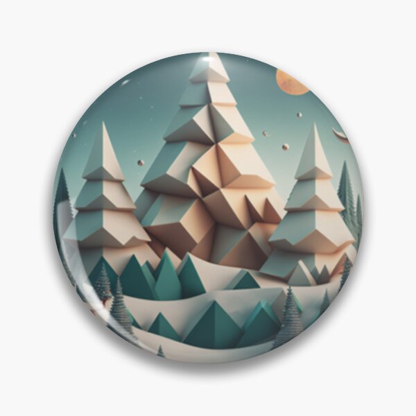 Item preview, Christmas Snow Hills Paper art Polyscape  designed and sold by Gamicnum.