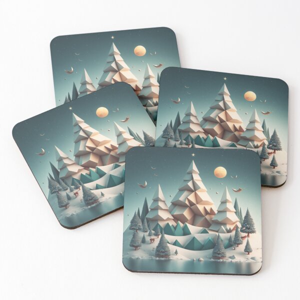 Item preview, Christmas Snow Hills Paper art Polyscape  designed and sold by Gamicnum.