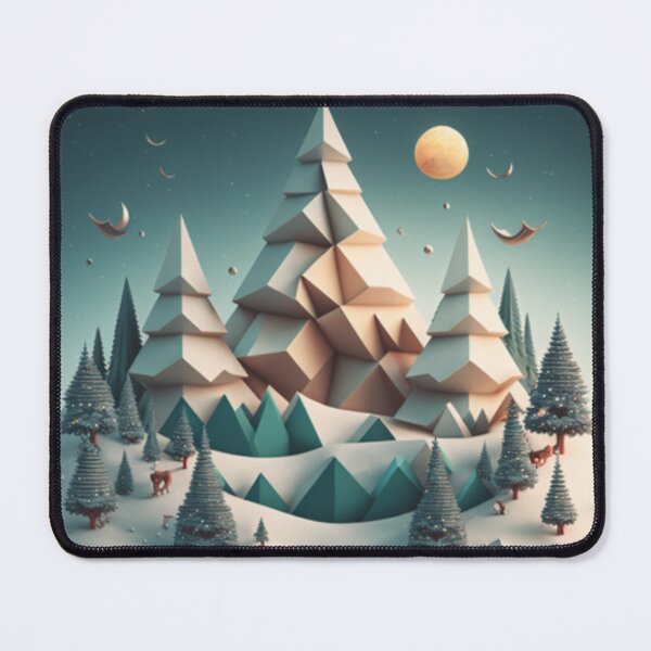 Item preview, Christmas Snow Hills Paper art Polyscape  designed and sold by Gamicnum.