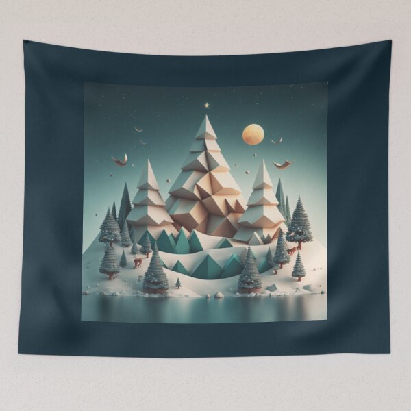 Item preview, Christmas Snow Hills Paper art Polyscape  designed and sold by Gamicnum.