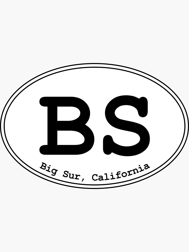 "BS Big Sur California Oval Design" Sticker for Sale by dodgemdesigns