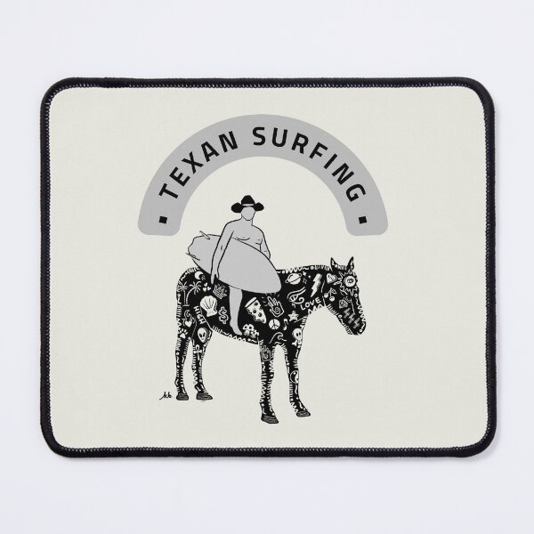 Item preview, Texan Surfing Cowboy with Black Horse designed and sold by wavveandsalt.