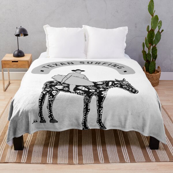 Item preview, Texan Surfing Cowboy with Black Horse designed and sold by wavveandsalt.