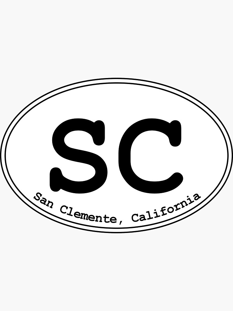 "SC San Clemente California Oval Design" Sticker for Sale by