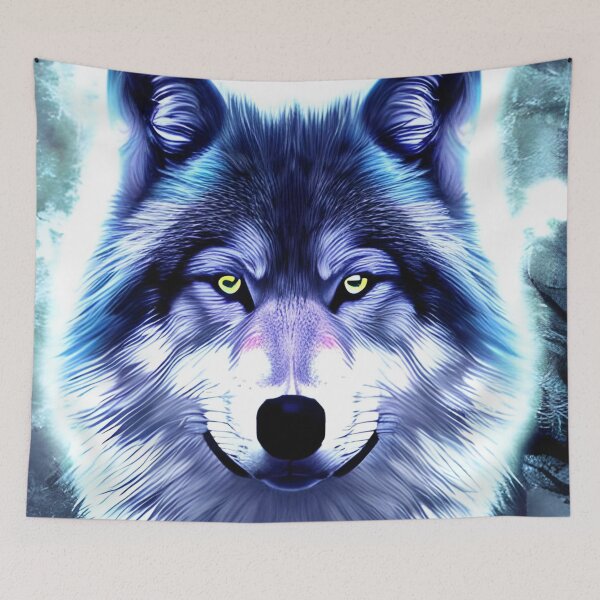 Item preview, Blue Moon Wolf Artwork designed and sold by The Love Quill.