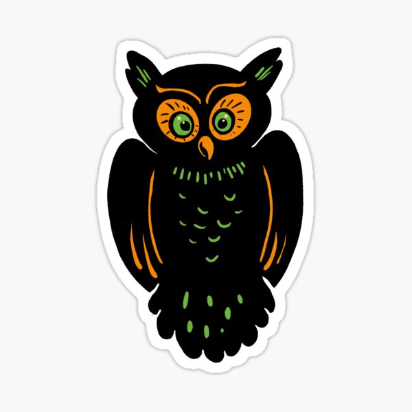 Retro Halloween Spooky Owl  Sticker